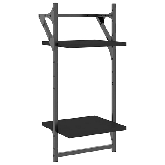 Quito Wooden 4 Piece Set Of Wall Shelf In Black