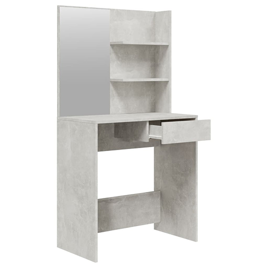 Quito Wooden Dressing Table Set In Concrete Effect