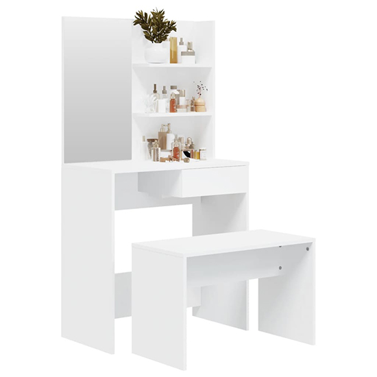 Quito Wooden Dressing Table Set In White