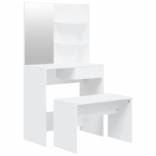 Quito Wooden Dressing Table Set In White