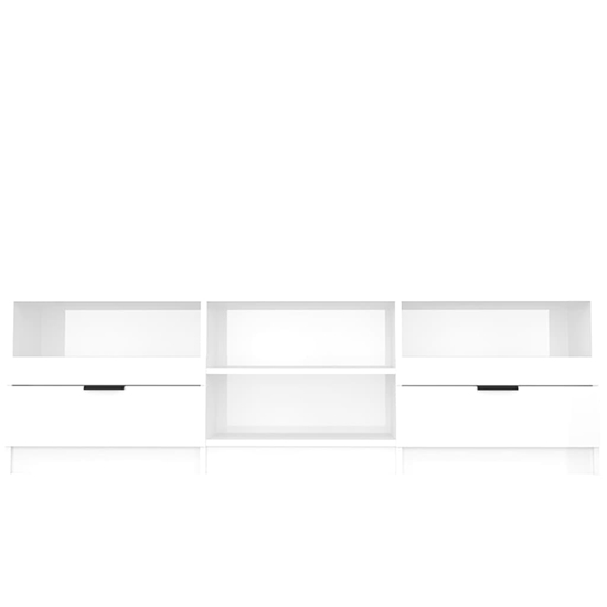 Qusay High Gloss TV Stand With 2 Drawers In White_4