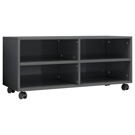 Qusay High Gloss TV Stand With Castors In Grey_3