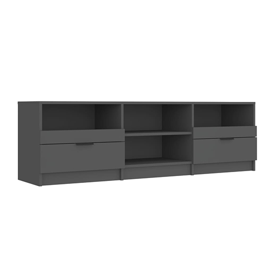 Qusay Wooden TV Stand With 2 Drawers In Black_3