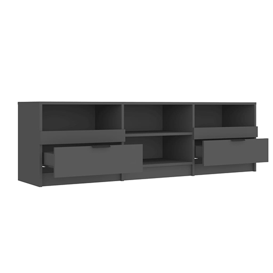 Qusay Wooden TV Stand With 2 Drawers In Black_5