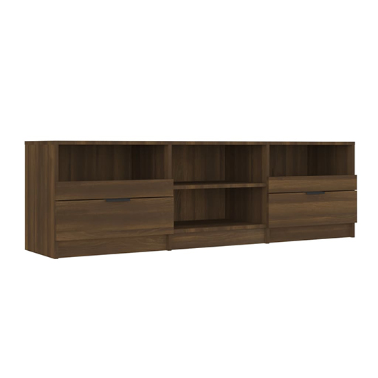 Qusay Wooden TV Stand With 2 Drawers In Brown Oak_3