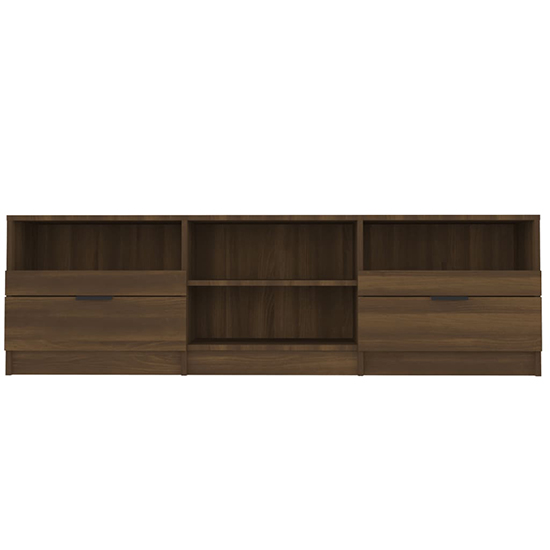 Qusay Wooden TV Stand With 2 Drawers In Brown Oak_4