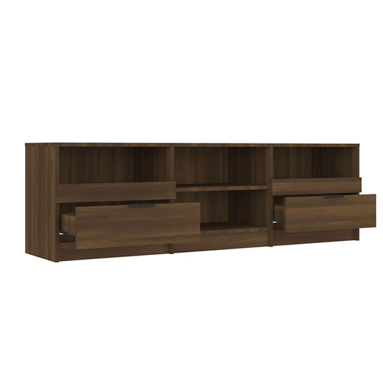 Qusay Wooden TV Stand With 2 Drawers In Brown Oak_5