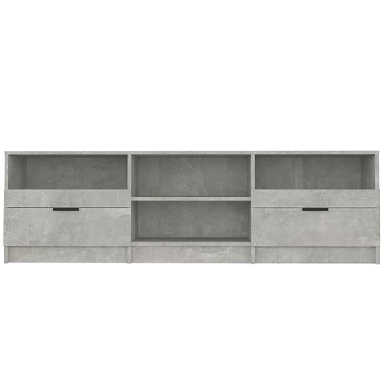 Qusay Wooden TV Stand With 2 Drawers In Concrete Effect