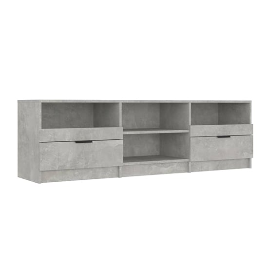 Qusay Wooden TV Stand With 2 Drawers In Concrete Effect_4