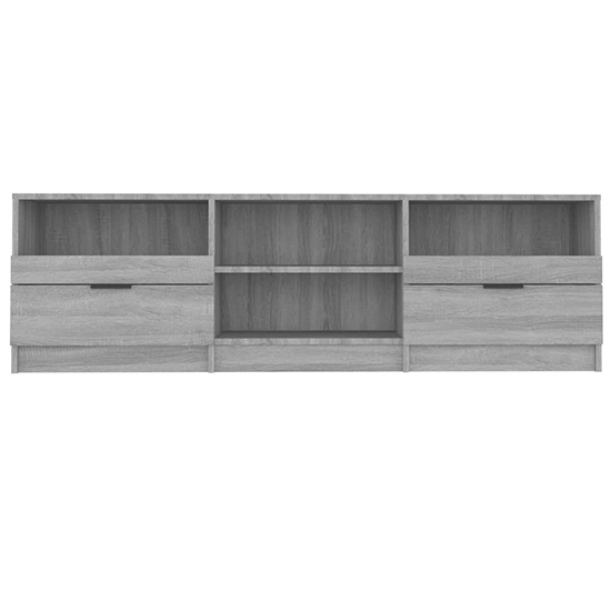 Qusay Wooden TV Stand With 2 Drawers In Grey Sonoma Oak