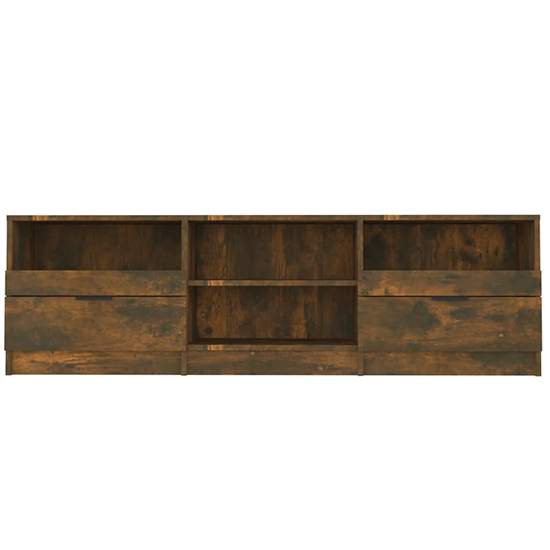 Qusay Wooden TV Stand With 2 Drawers In Smoked Oak