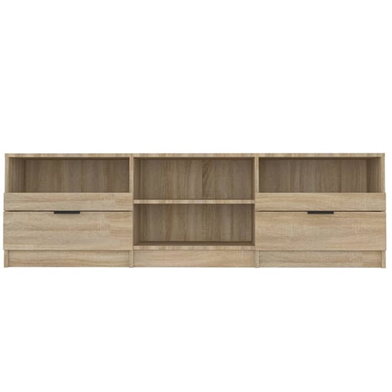 Qusay Wooden TV Stand With 2 Drawers In Sonoma Oak_4