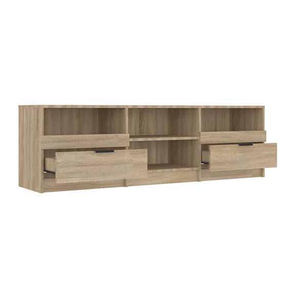 Qusay Wooden TV Stand With 2 Drawers In Sonoma Oak_5
