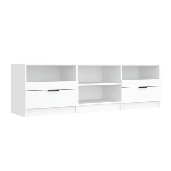 Qusay Wooden TV Stand With 2 Drawers In White_3