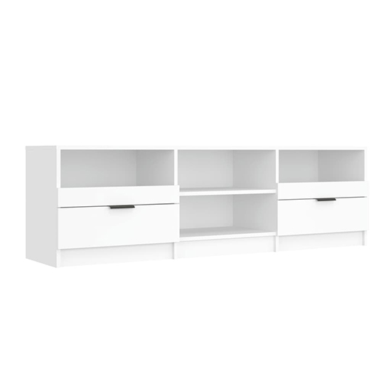 Qusay Wooden TV Stand With 2 Drawers In White
