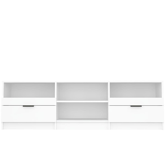 Qusay Wooden TV Stand With 2 Drawers In White_4