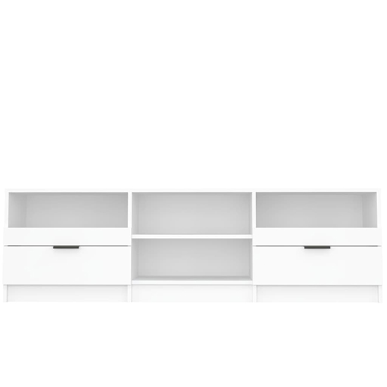 Qusay Wooden TV Stand With 2 Drawers In White