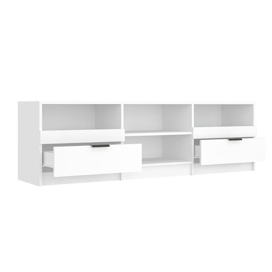 Qusay Wooden TV Stand With 2 Drawers In White