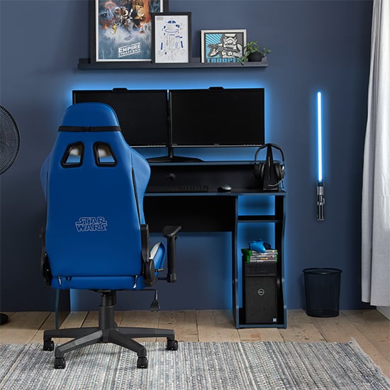 R2D2 Hero Faux Leather Childrens Computer Gaming Chair In Blue_2