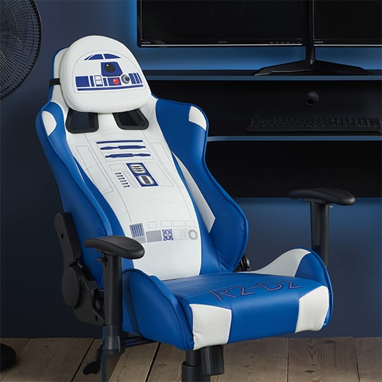 R2D2 Hero Faux Leather Childrens Computer Gaming Chair In Blue_6