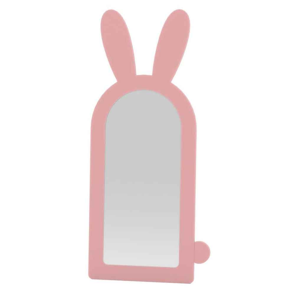 Rabbit Glass Cheval Mirror with Pink Wooden Frame
