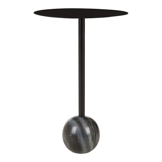 Mekbuda Black Side Table With Marble Base