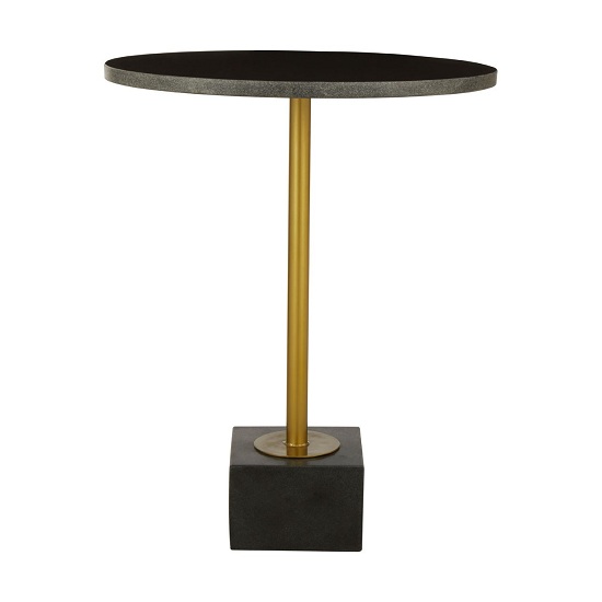 Photo of Mekbuda black marble top side table with gold steel base