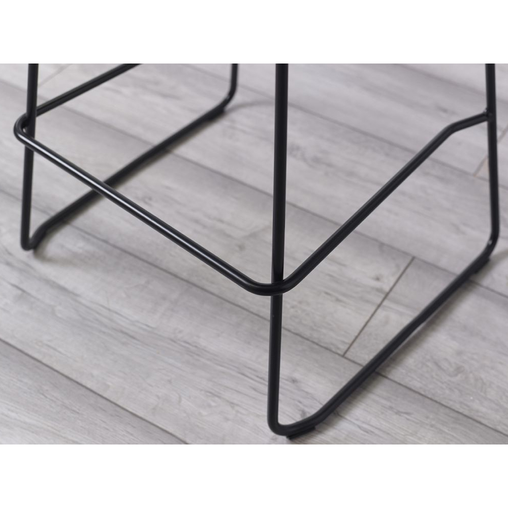 Racco Dark Grey Plastic Bar Stools With Metal Legs In Pair