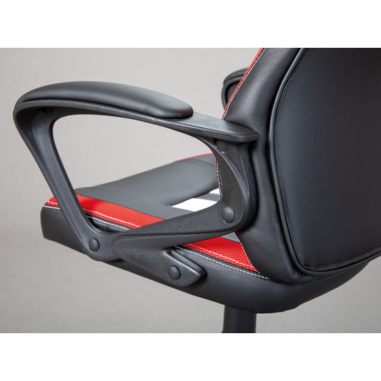 Randolph Faux Leather Gaming Chair In Black And Red_5