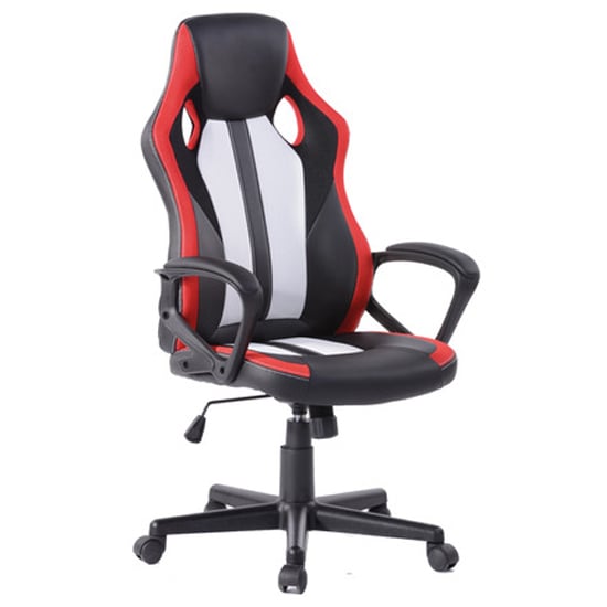 Randolph Faux Leather Gaming Chair In Black And Red_1