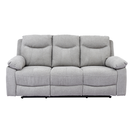 Radcliff Chenille Fabric Recliner 3 Seater Sofa In Grey Sale