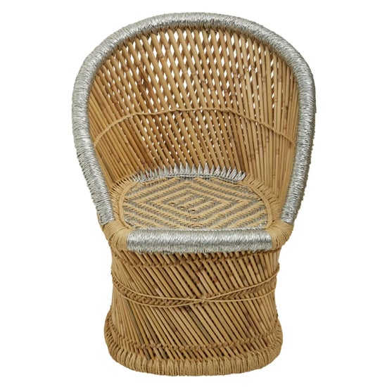 Radford Kids Bamboo Chair And Stool In Natural And Grey
