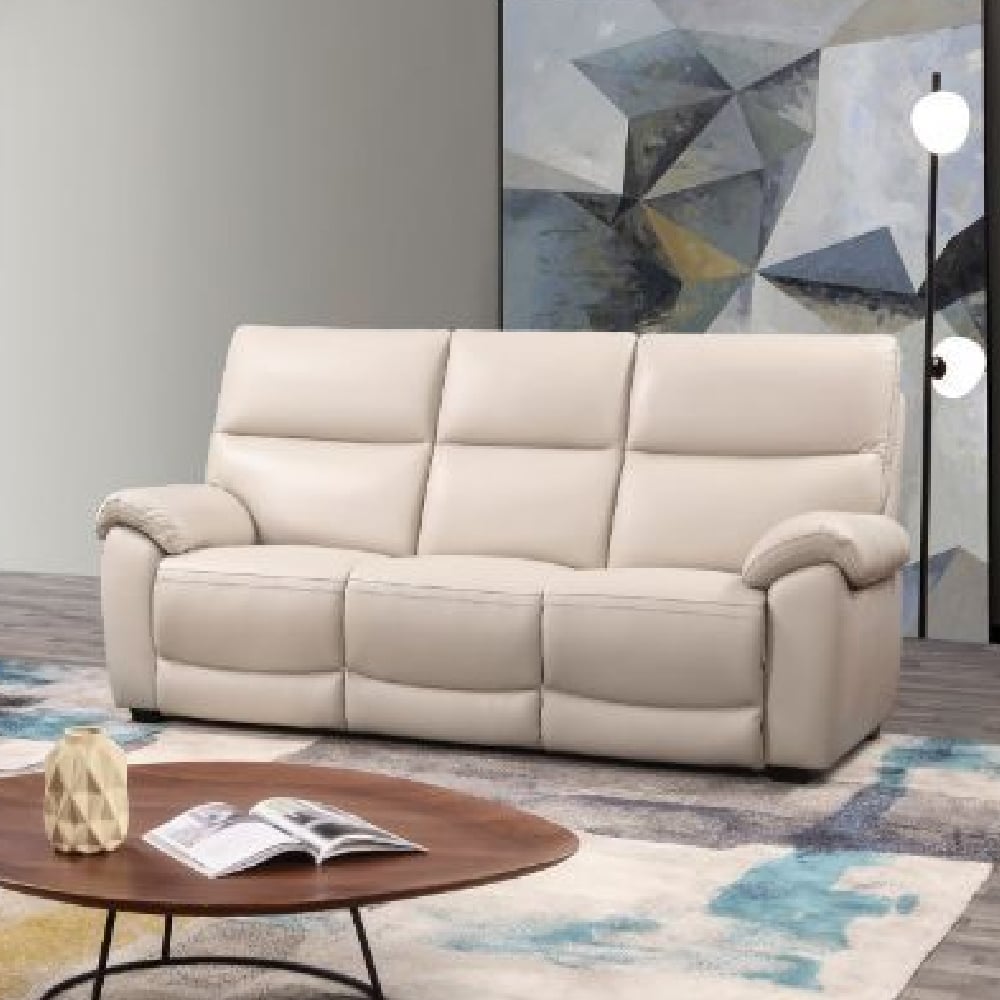 Read more about Radford leather 3 seater sofa in chalk