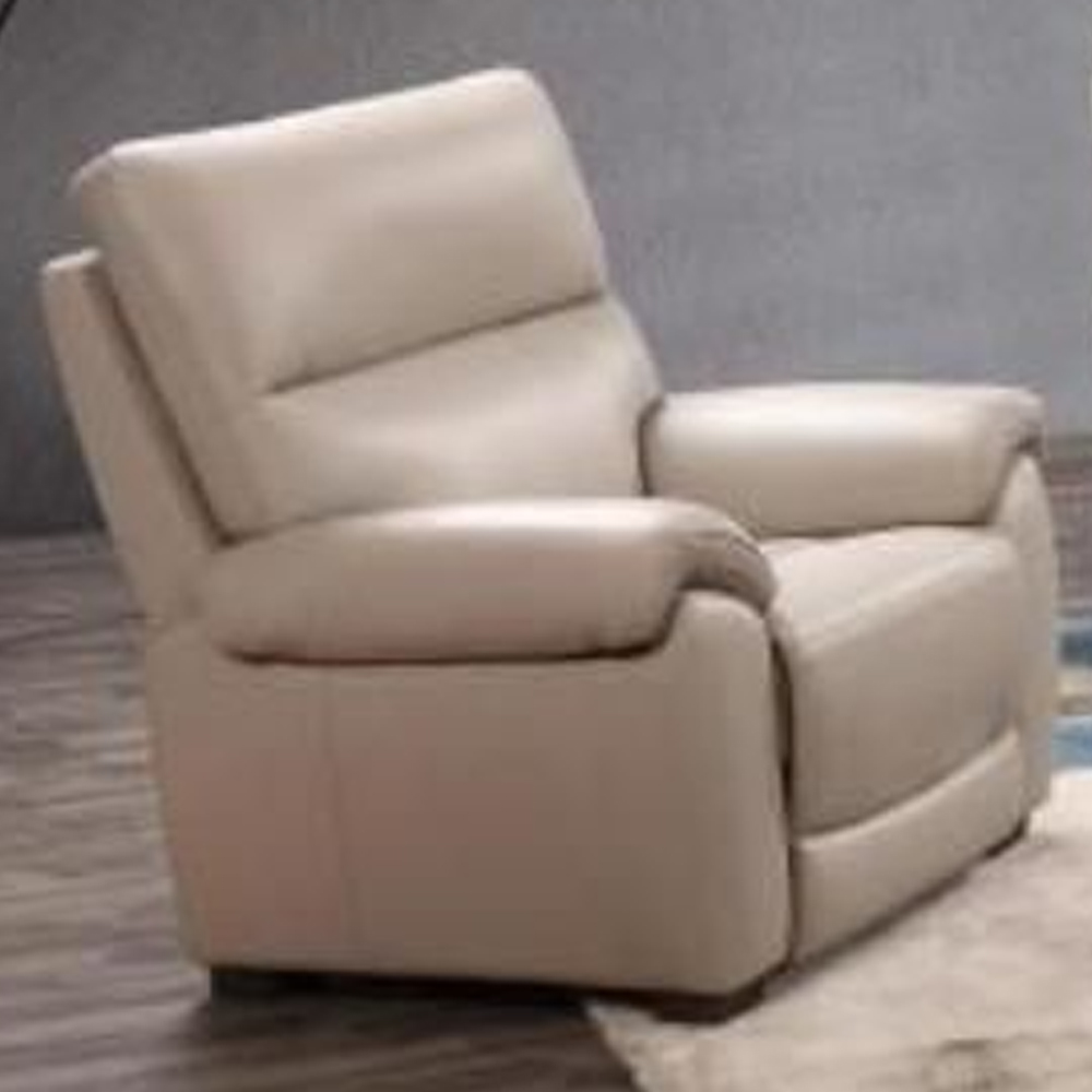 radford leather electric recliner 1 seater sofa in chalk-image-96884