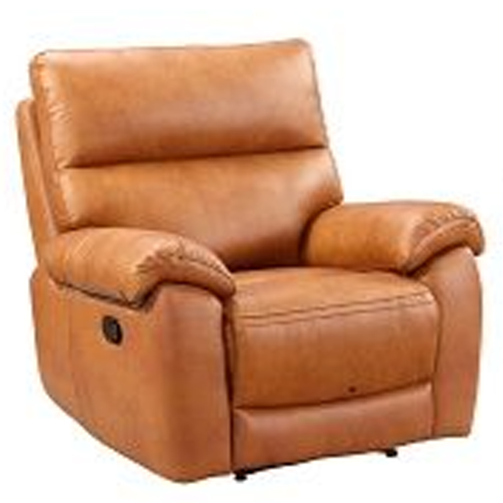 radford leather electric recliner 1 seater sofa in tan-image-96885