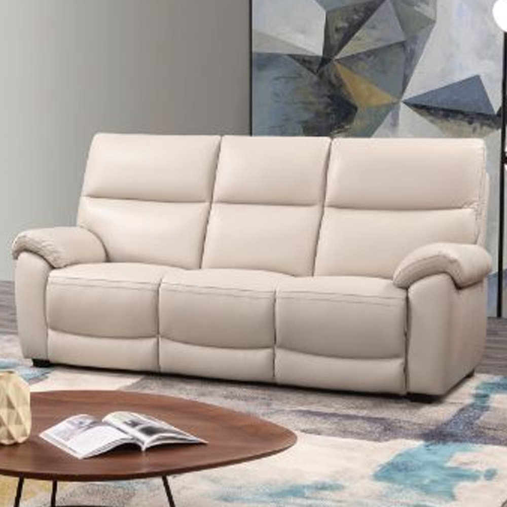radford leather electric recliner 3 seater sofa in chalk-image-96900
