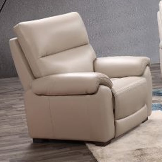 Photo of Radford leather electric recliner chair in chalk