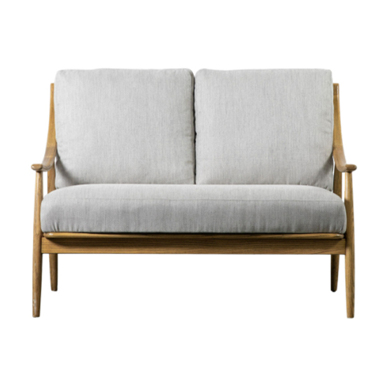 Radiant Fabric 2 Seater Sofa With Wooden Frame In Natural