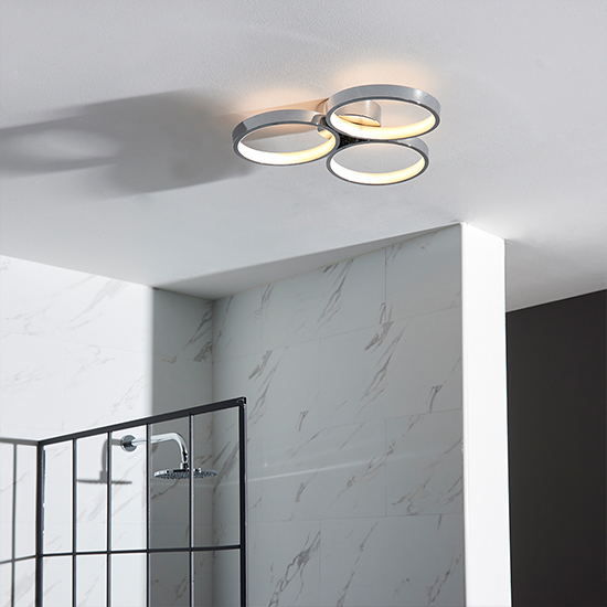 Radius LED 3 Lights Semi Flush Ceiling Light In Chrome