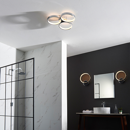 Radius LED 3 Lights Semi Flush Ceiling Light In Chrome