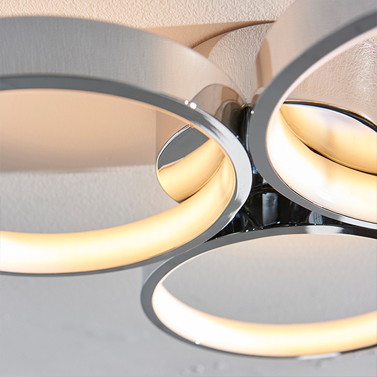 Radius LED 3 Lights Semi Flush Ceiling Light In Chrome