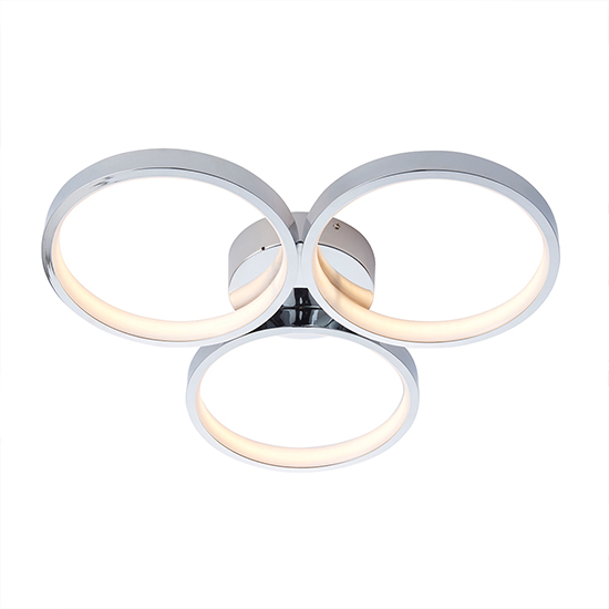 Radius LED 3 Lights Semi Flush Ceiling Light In Chrome