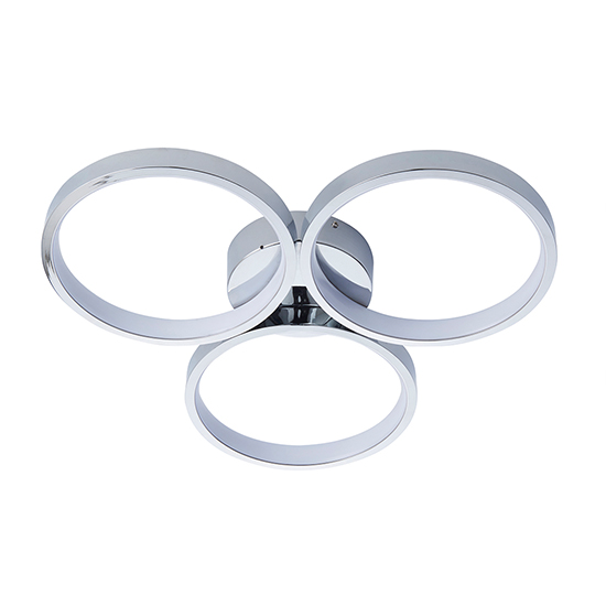 Radius LED 3 Lights Semi Flush Ceiling Light In Chrome