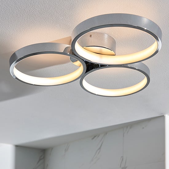 Photo of Radius led 3 lights semi flush ceiling light in chrome