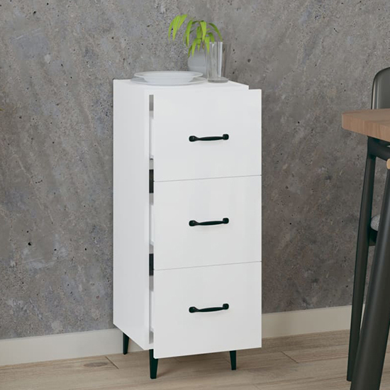 Radko High Gloss Chest Of 3 Drawers In White Furniture in Fashion