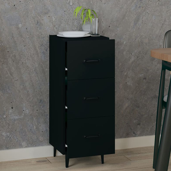 Radko Wooden Chest Of 3 Drawers In Black