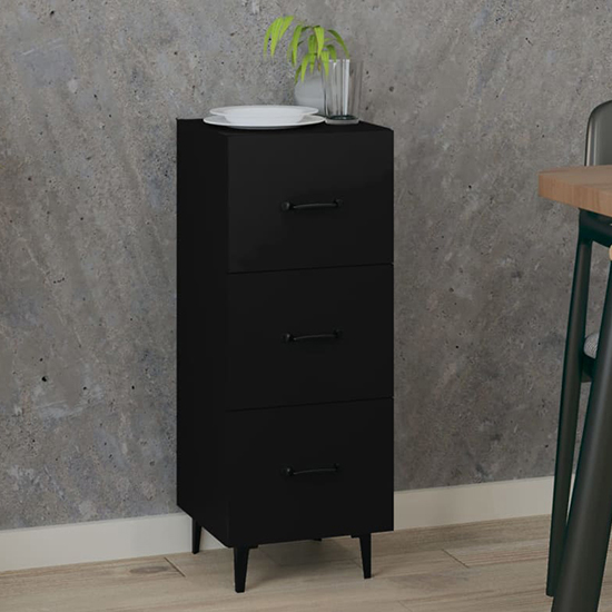 radko wooden chest of 3 drawers in black