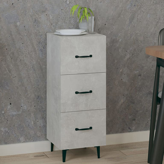 Product photograph of Radko Wooden Chest Of 3 Drawers In Concrete Effect from Furniture in Fashion