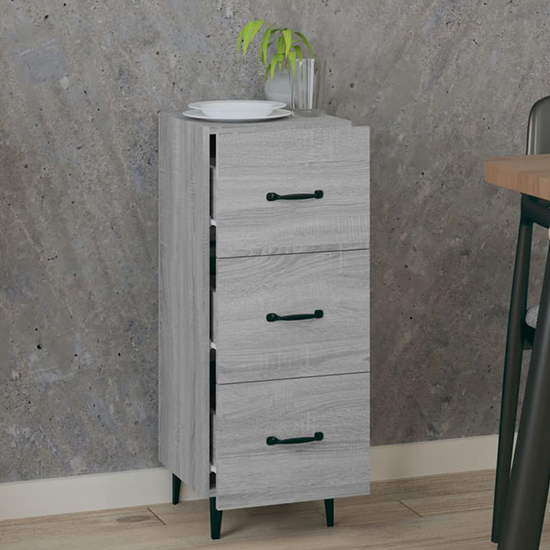 Radko Wooden Chest Of 3 Drawers In Grey Sonoma Oak