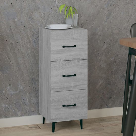 Product photograph of Radko Wooden Chest Of 3 Drawers In Grey Sonoma Oak from Furniture in Fashion